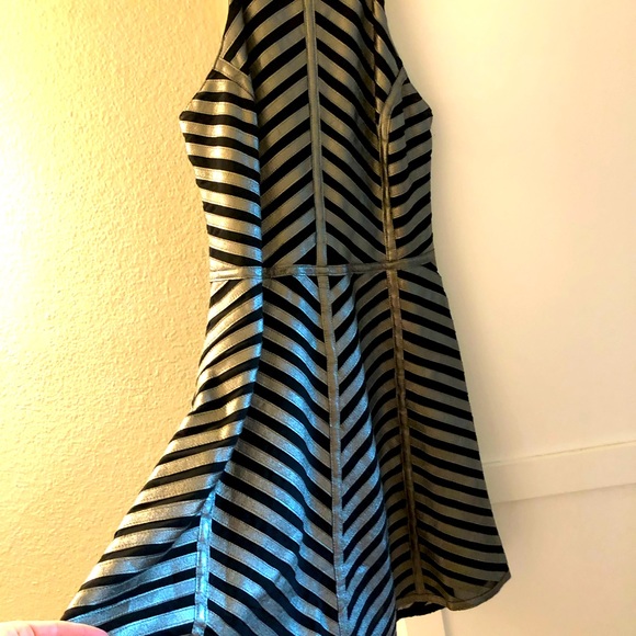 Parker Silver Lamb Leather Halter Mini Dress, S - Picture 4 of 8